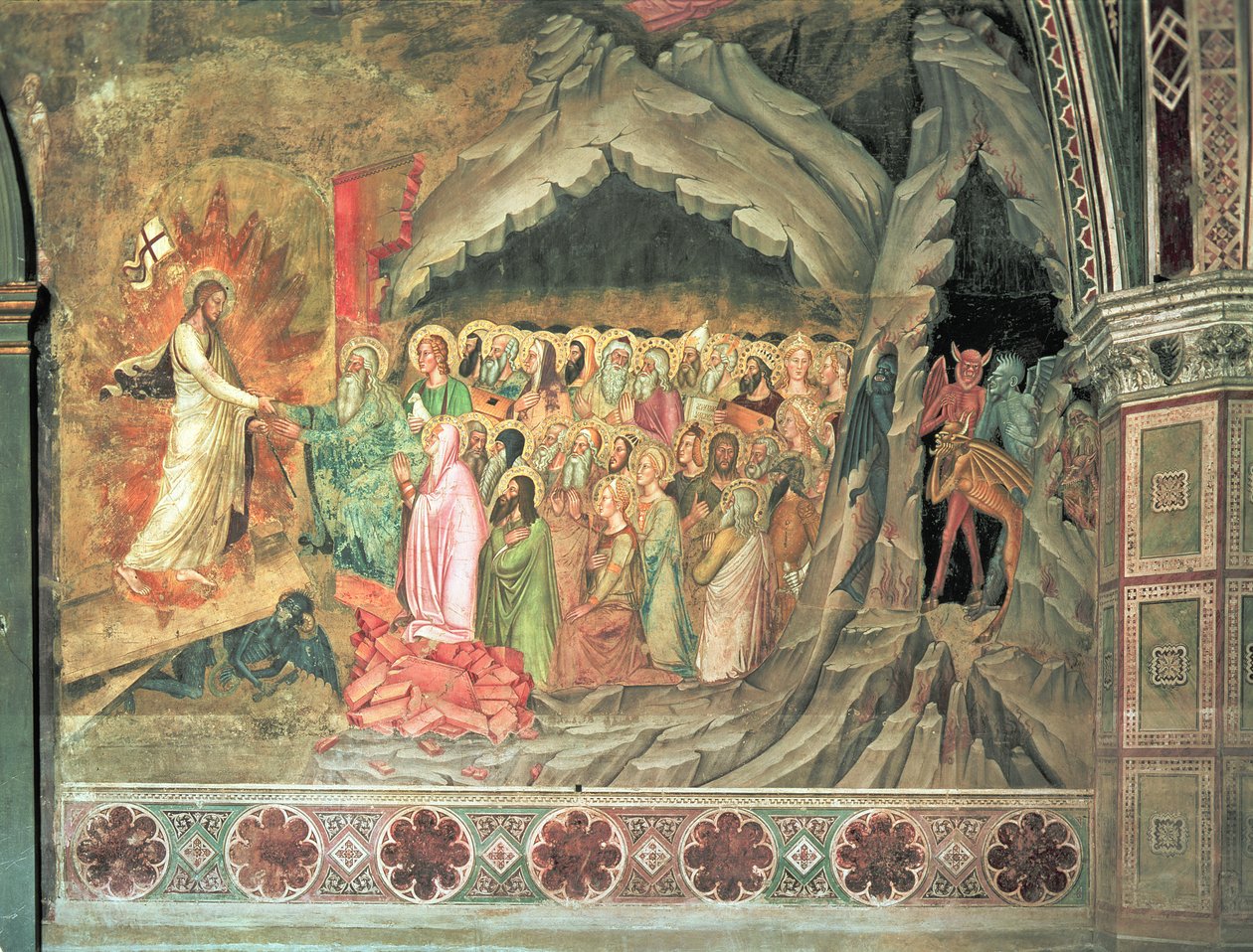 A Descida ao Limbo, da Capela Espanhola, 1366-88 de Andrea di Bonaiuto fl.1343 77 Andrea di Bonaiuto fl.1343 77