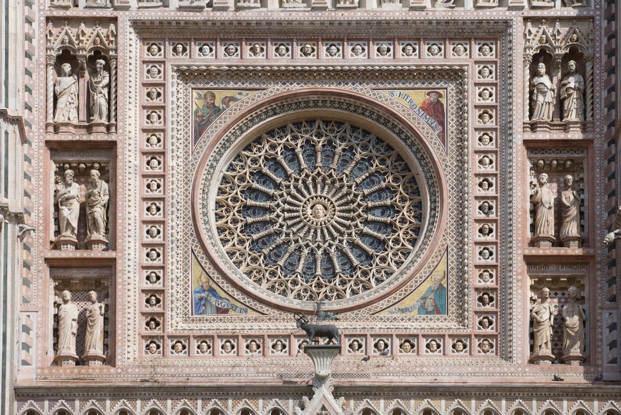RosÈ, janela, santa maria, Assunta, catedral, orvieto, úmbria, itália de Andrea di Cione Orcagna