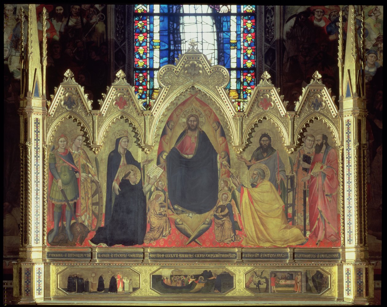 O Retábulo de Strozzi, 1357 (painel) (veja 75592-6 para detalhes) de Andrea di Cione Orcagna