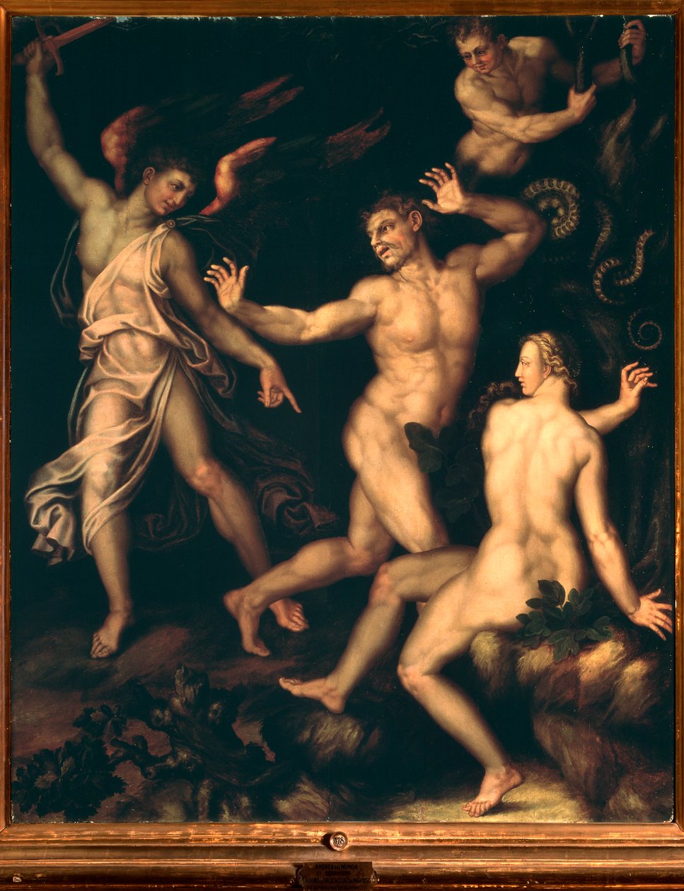 Adão e Eva expulsos do paraíso (Paintin de Andrea di Mariotto del Minga