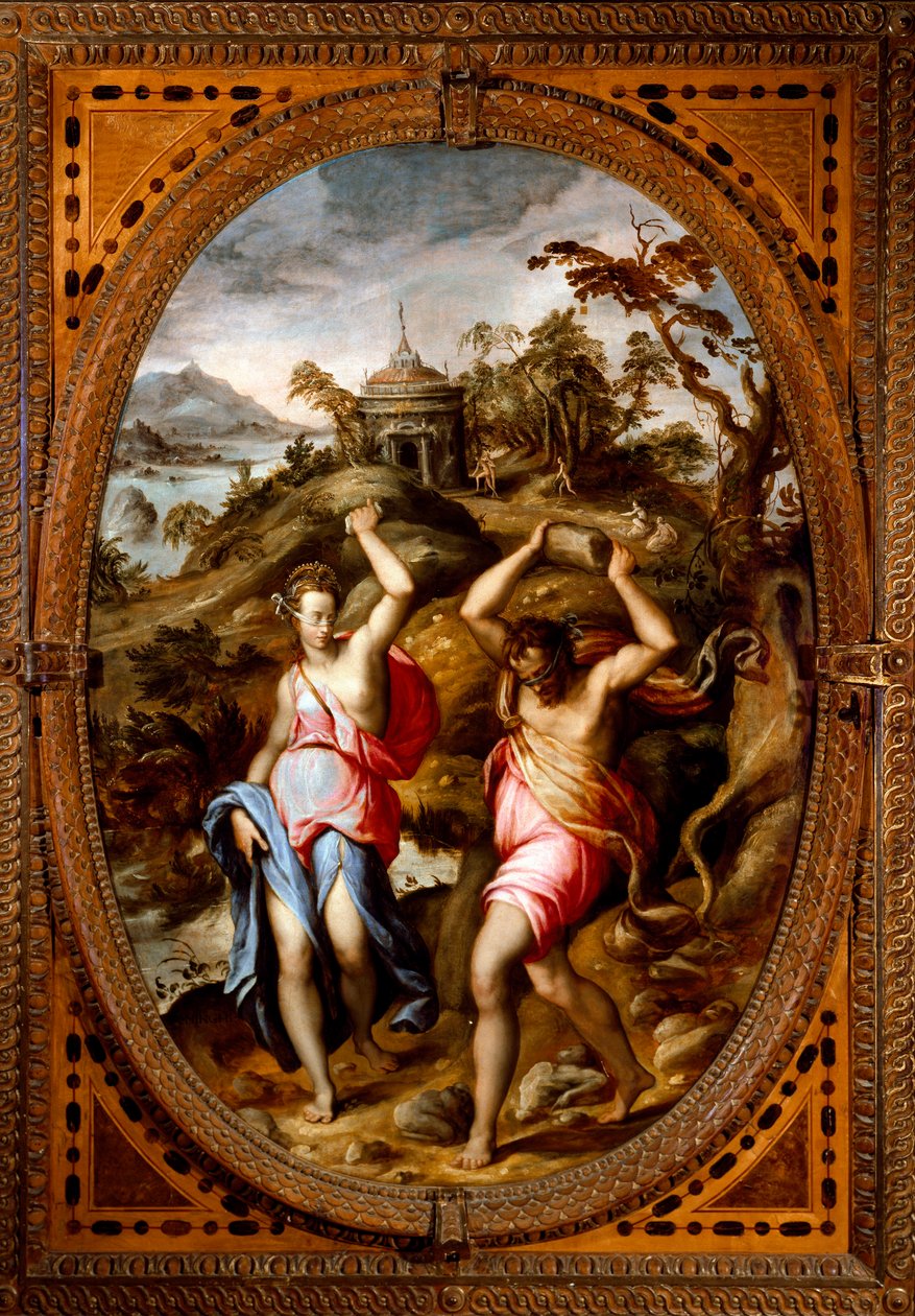 Deucalion e Pyrrha (Pintura de Andrea di Mariotto del Minga