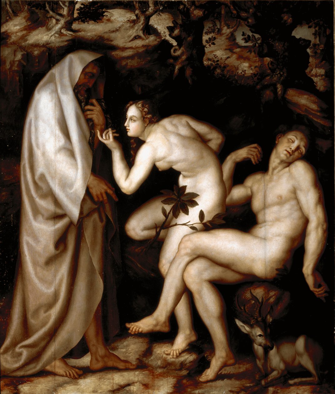 A Criação de Eva (Pintura de Andrea di Mariotto del Minga