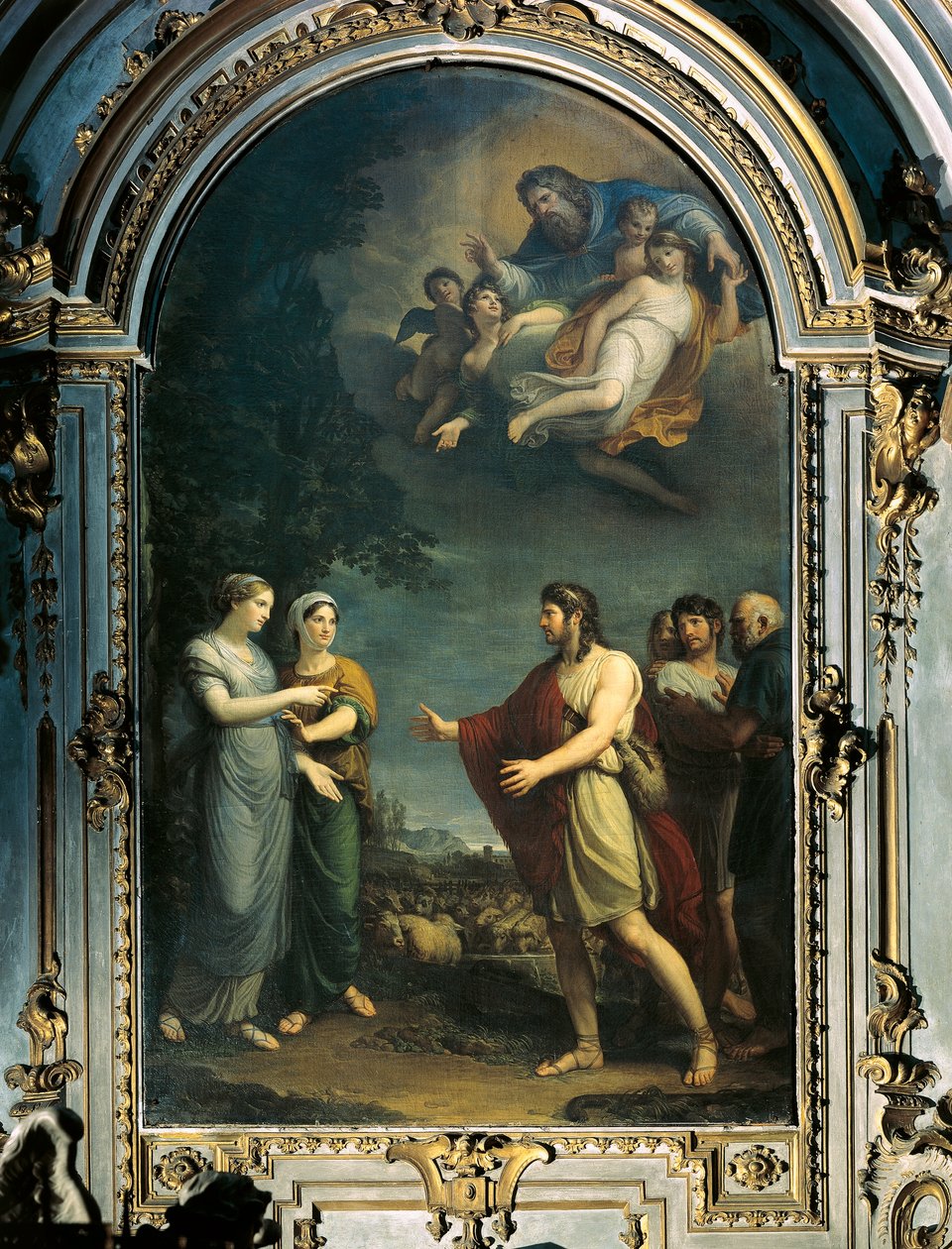 Jacob e Rachel, de Andrea Appiani, século XVIII, óleo sobre painel de Andrea the Elder Appiani