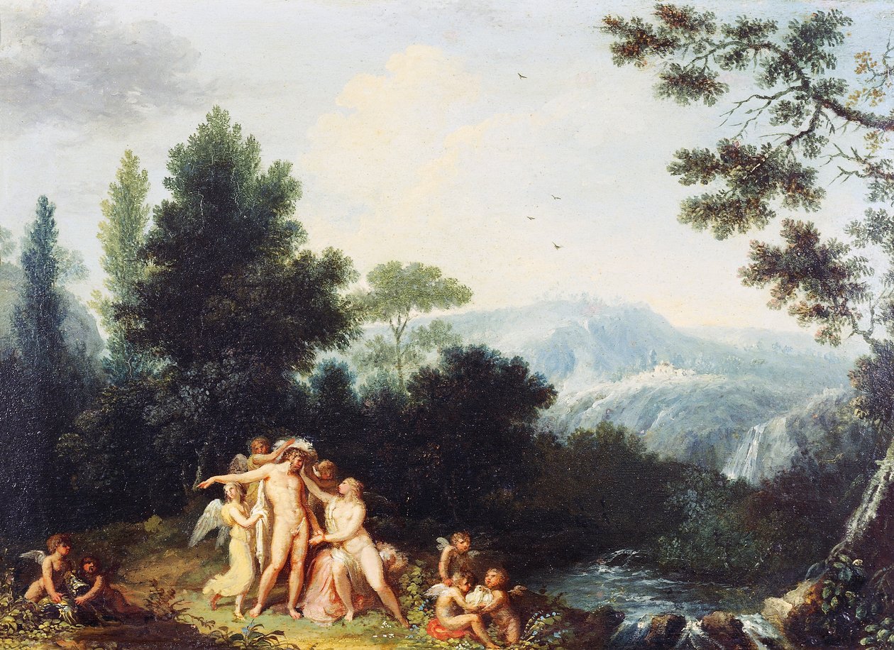 Marte e Vénus, ca 1801, de Andrea Appiani (1754-1817), óleo sobre madeira, 24,5x34,5 cm de Andrea the Elder Appiani
