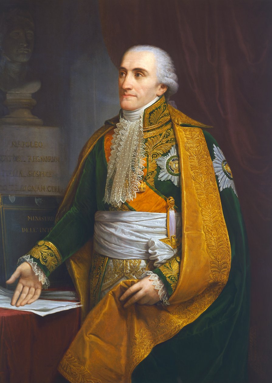 Retrato de Luigi Giuseppe Arborio di Gattinara (1754-1828), Marquês de Breme, Ministro do Interior do Reino de Itália, Pintura de Andrea Appiani de Andrea the Elder Appiani