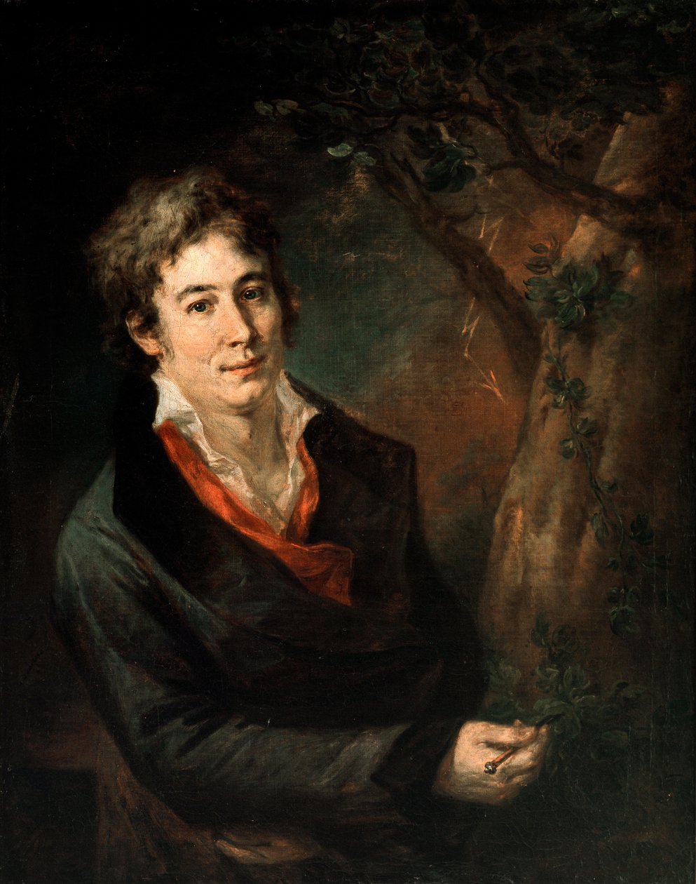 Retrato do poeta e dramaturgo italiano Ugo Foscolo (1778-1827) Pintura de Andrea Appiani (1754-1817) de Andrea the Elder Appiani
