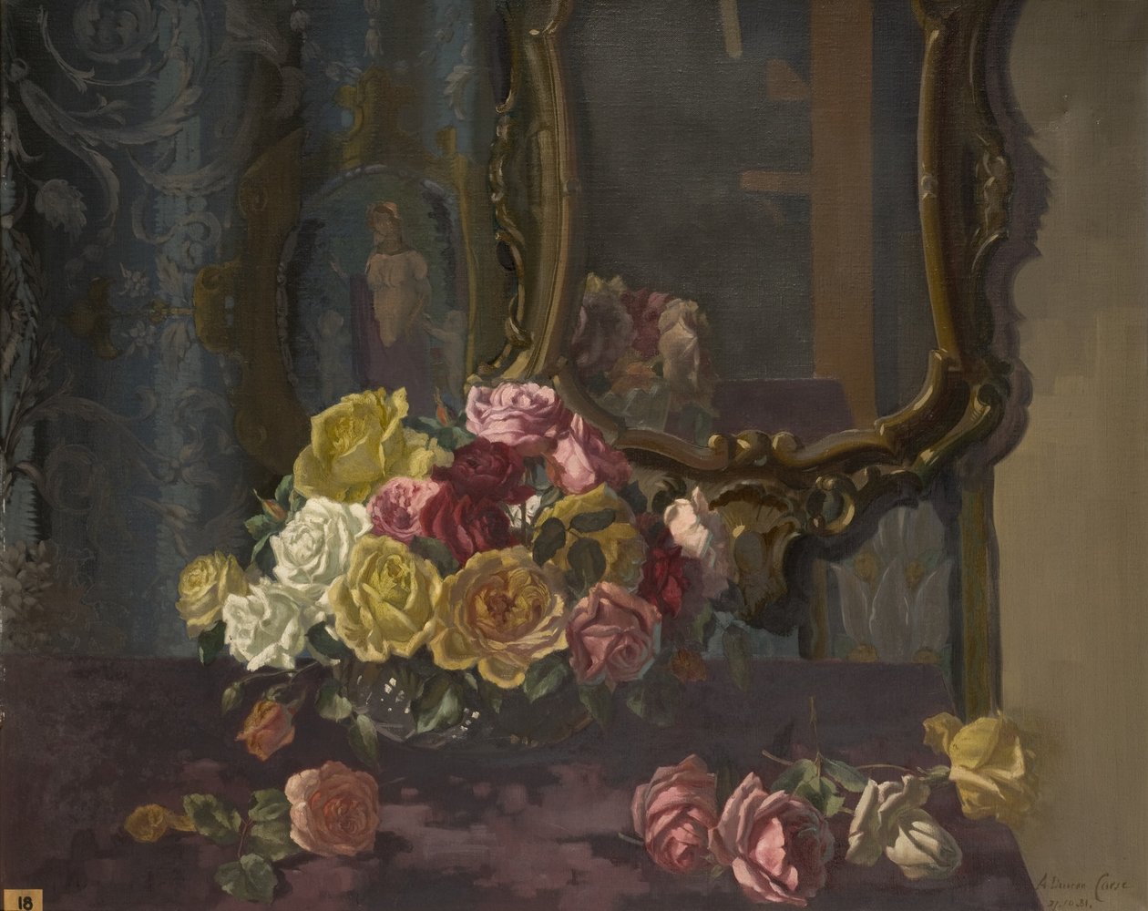 Óleo de rosas sobre tela de Andreas Duncan Carse