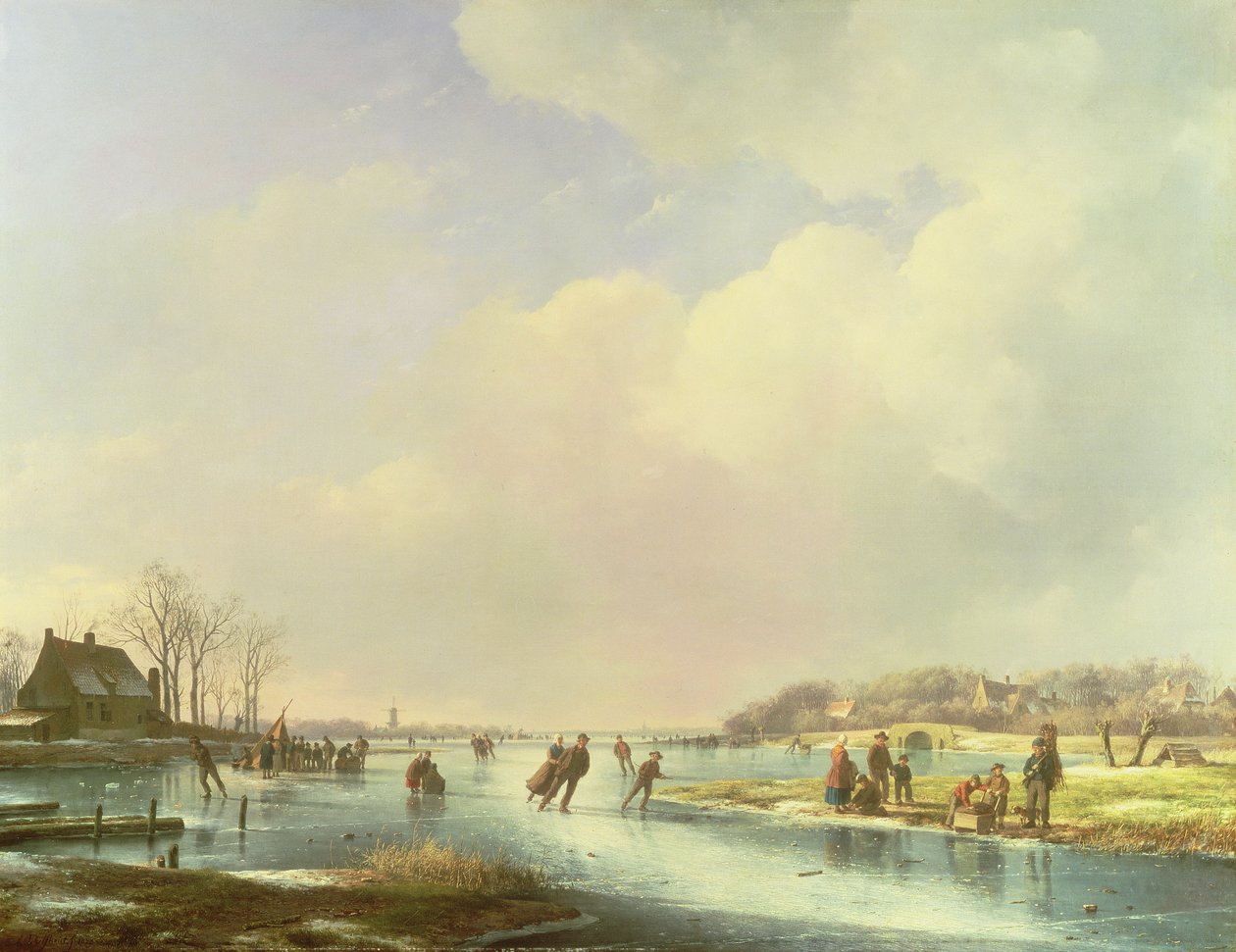 Cena de inverno de Andreas Schelfhout