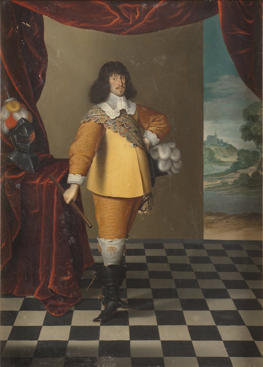 Rei Frederic III da Dinamarca e Noruega - Retrato do Rei Frederick III da Dinamarca e Noruega (1609-1670), por Magerstadt (Magerstaedt, Magerstetten), Andreas (activo 1639-1651). Óleo sobre tela. Dimensão: 55x38 cm. Museu Nacional de Estocolmo de Andreas (active 1639 1651) Magerstadt