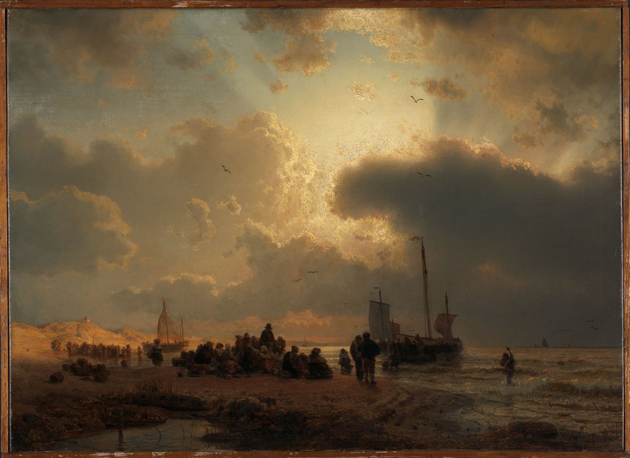 Praia perto de Scheveningen de Andreas Achenbach
