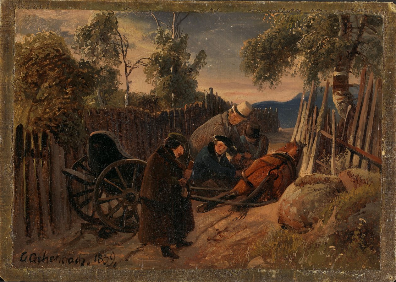 Um acidente de carruagem de Andreas Achenbach