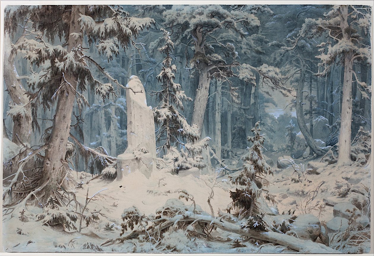 Floresta nevada de Andreas Achenbach