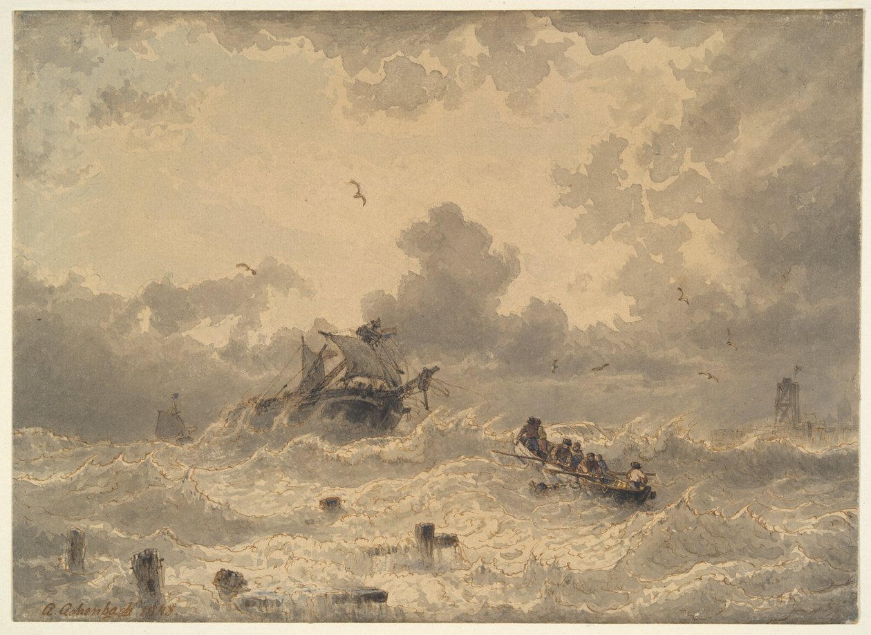 Tempestade no Mar de Andreas Achenbach