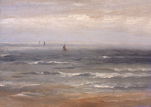 O Mar do Norte (óleo sobre tela posto sobre cartão) de Andreas Achenbach