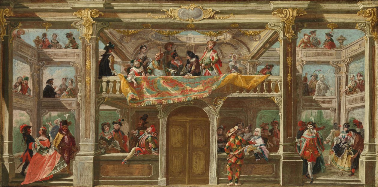 Um baile de máscaras na Boêmia, ca. 1748. de Andreas Altomonte