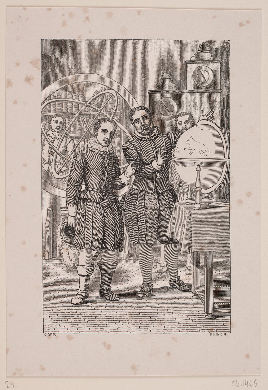 Christian IV visitando Tycho Brahe de Andreas Flinch