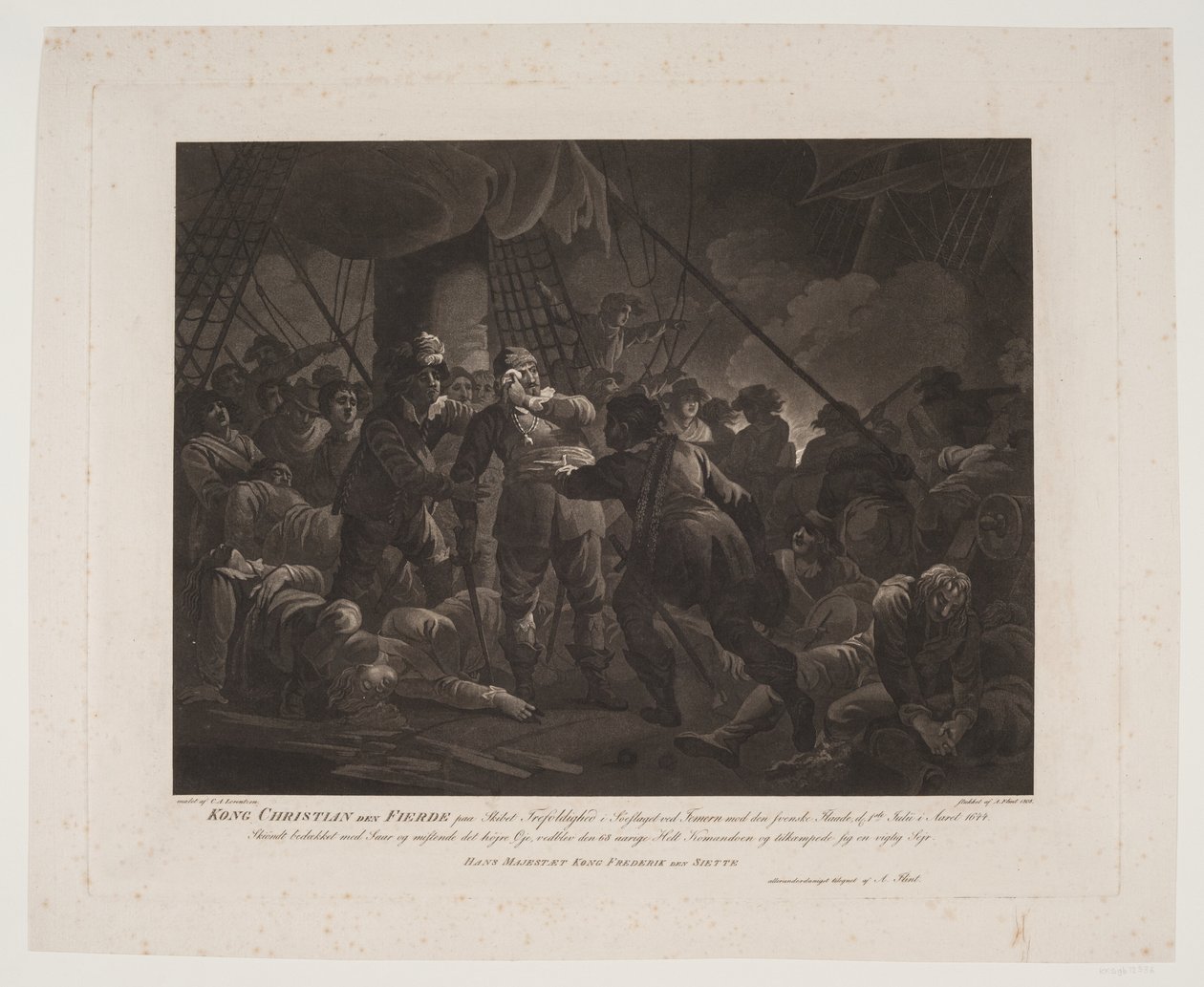 Rei Christian o Quarto no navio Trefolddigenden na Batalha de Fehmarn de Andreas Flint