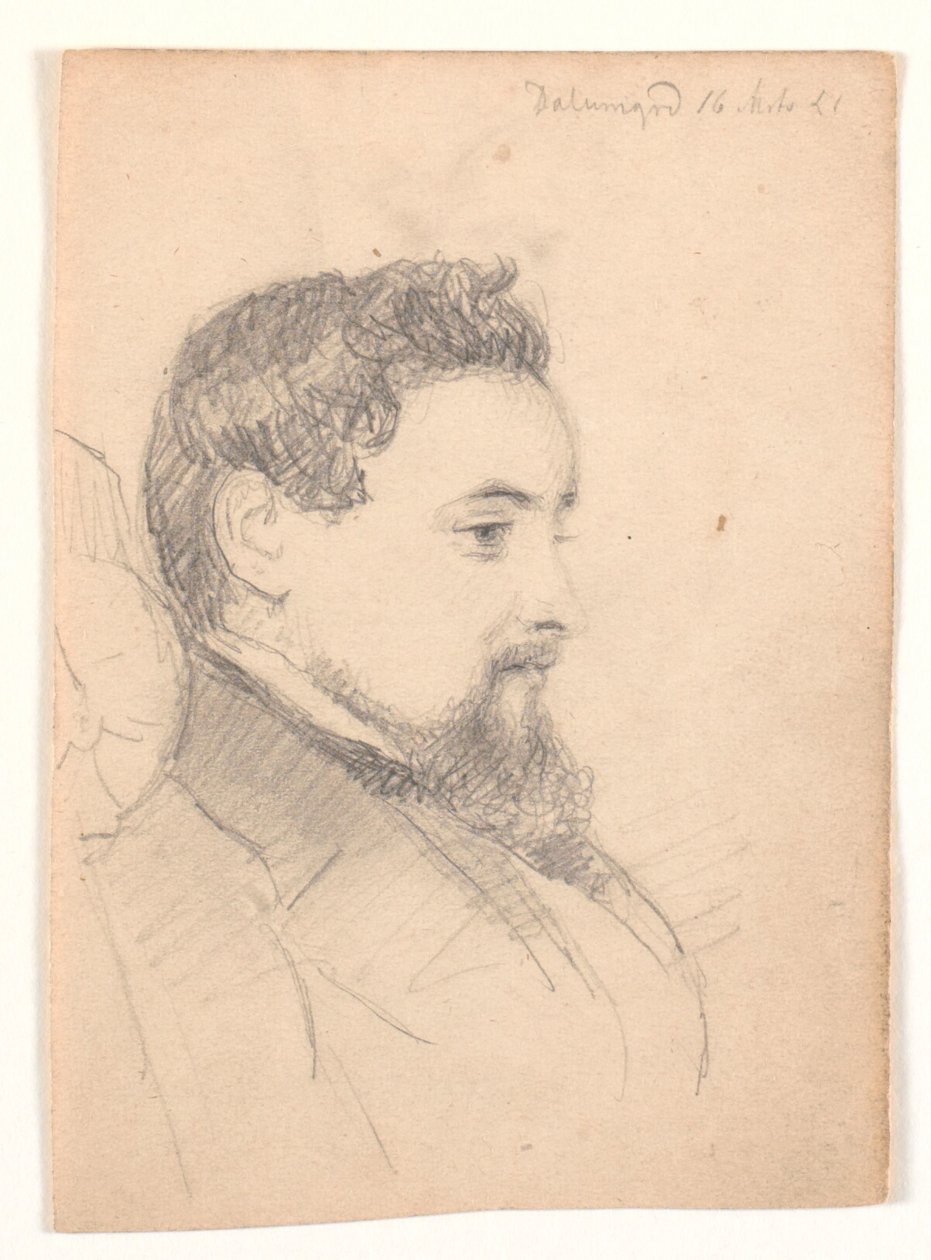 Retrato masculino, perfil à direita de Andreas Fritz