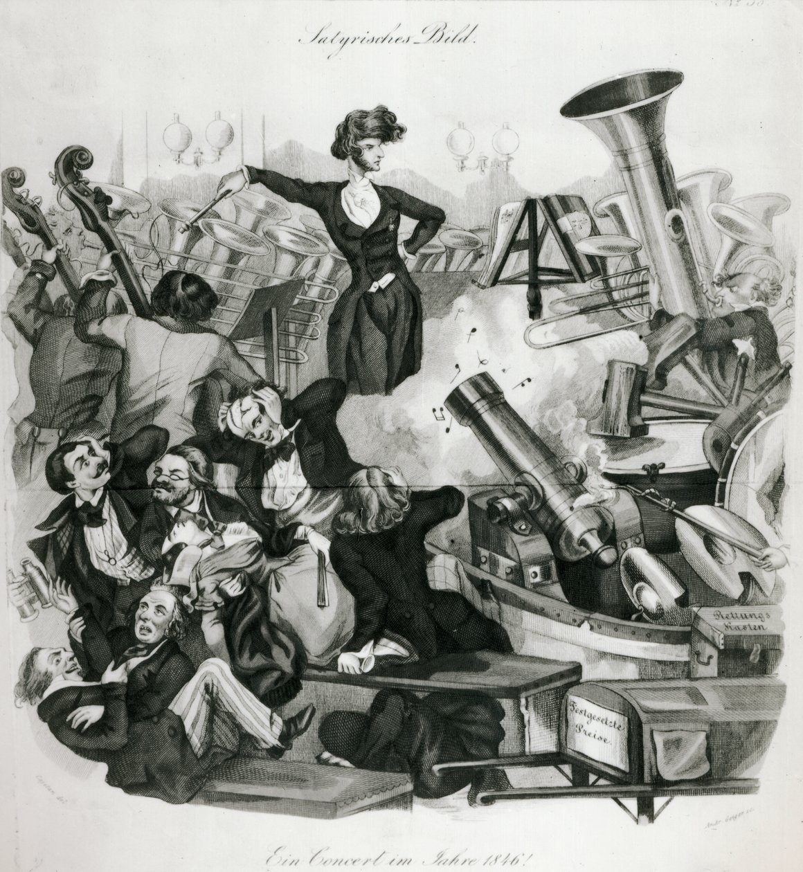 Concerto de Hector Berlioz (1803-69) em 1846 (gravura) de Andreas Geiger