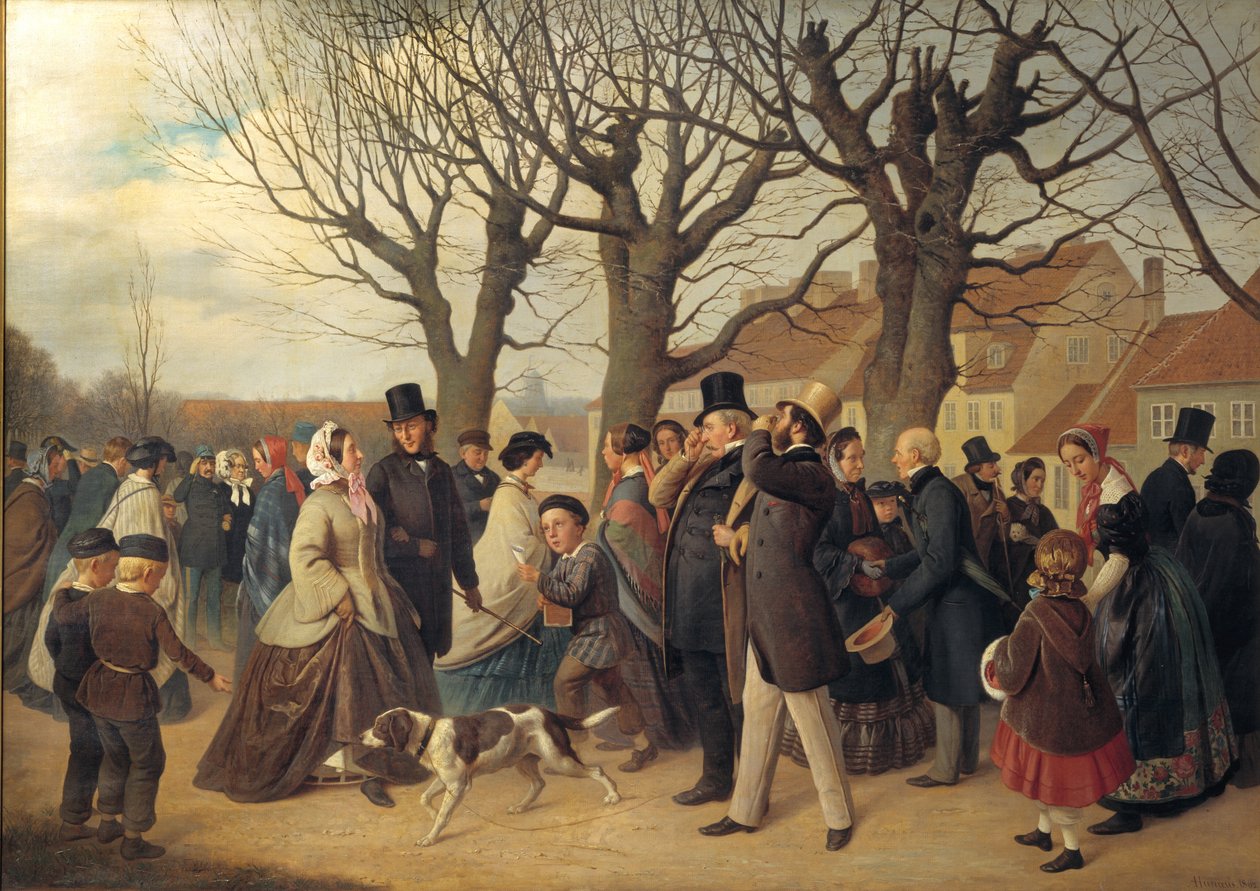 Passeio nas muralhas de Copenhague na noite de um feriado na primavera de Andreas Herman Hunæus