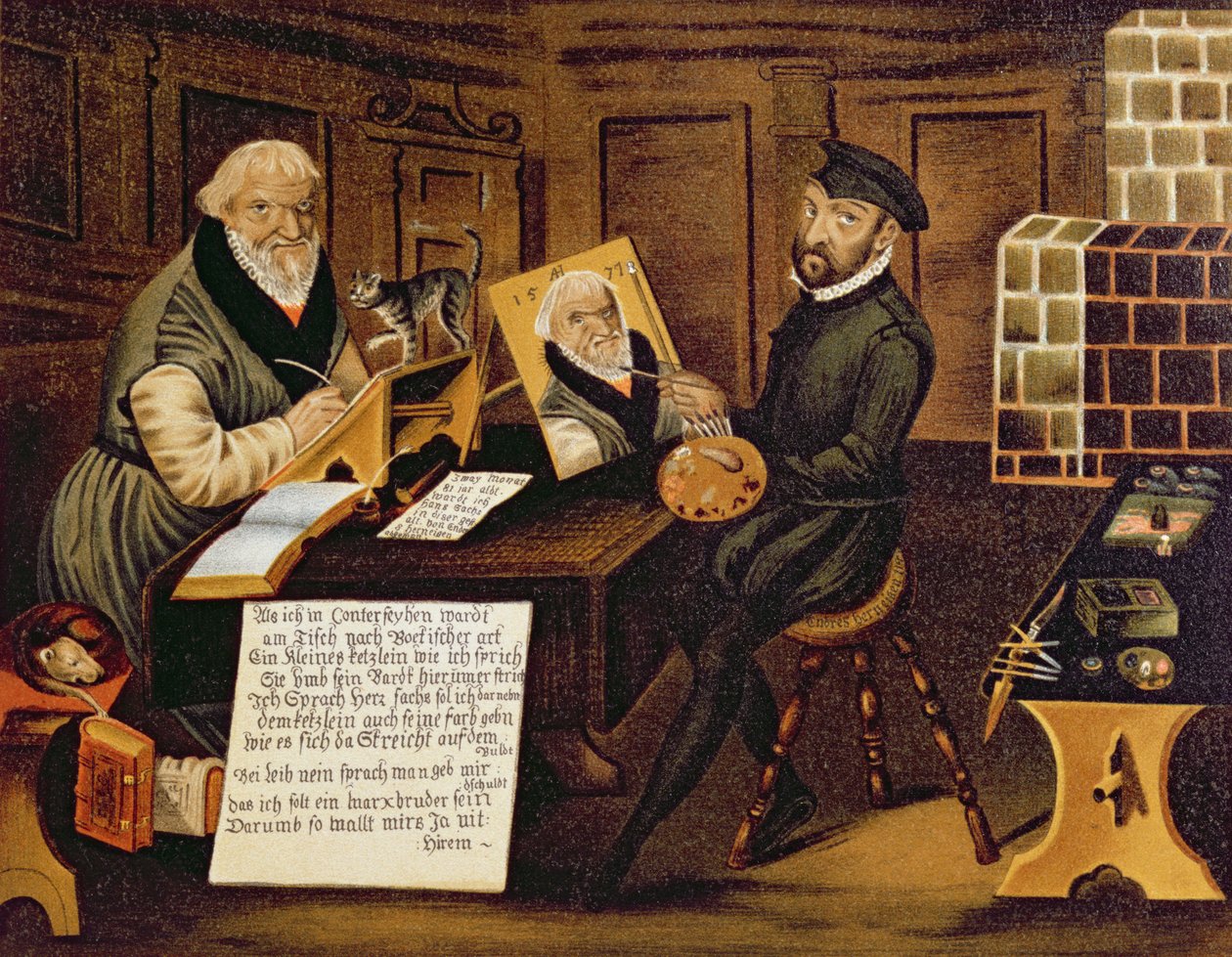 O artista no trabalho de pintura Hans Sachs (1494-1576) de Andreas Herneyssen