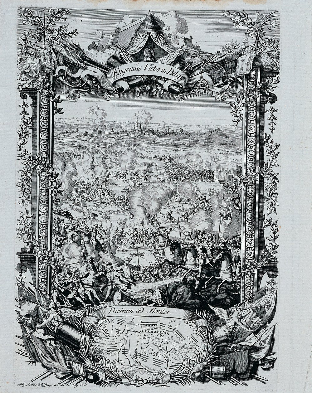 A vitória do príncipe Eugene Franz de Savoy na Bélgica de Andreas Matthias Wolffgang