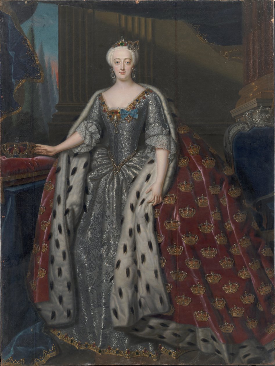 Sofia Madalena de Brandemburgo-Kulmbach 1700-1770, rainha da Dinamarca e Noruega, 1739. de Andreas Møller