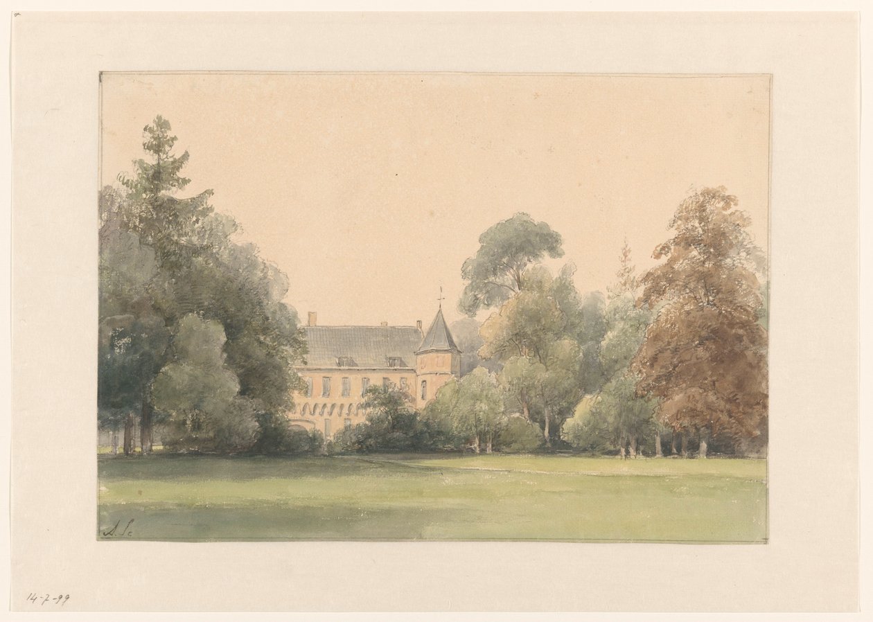 Vista do Oude Loo de Andreas Schelfhout