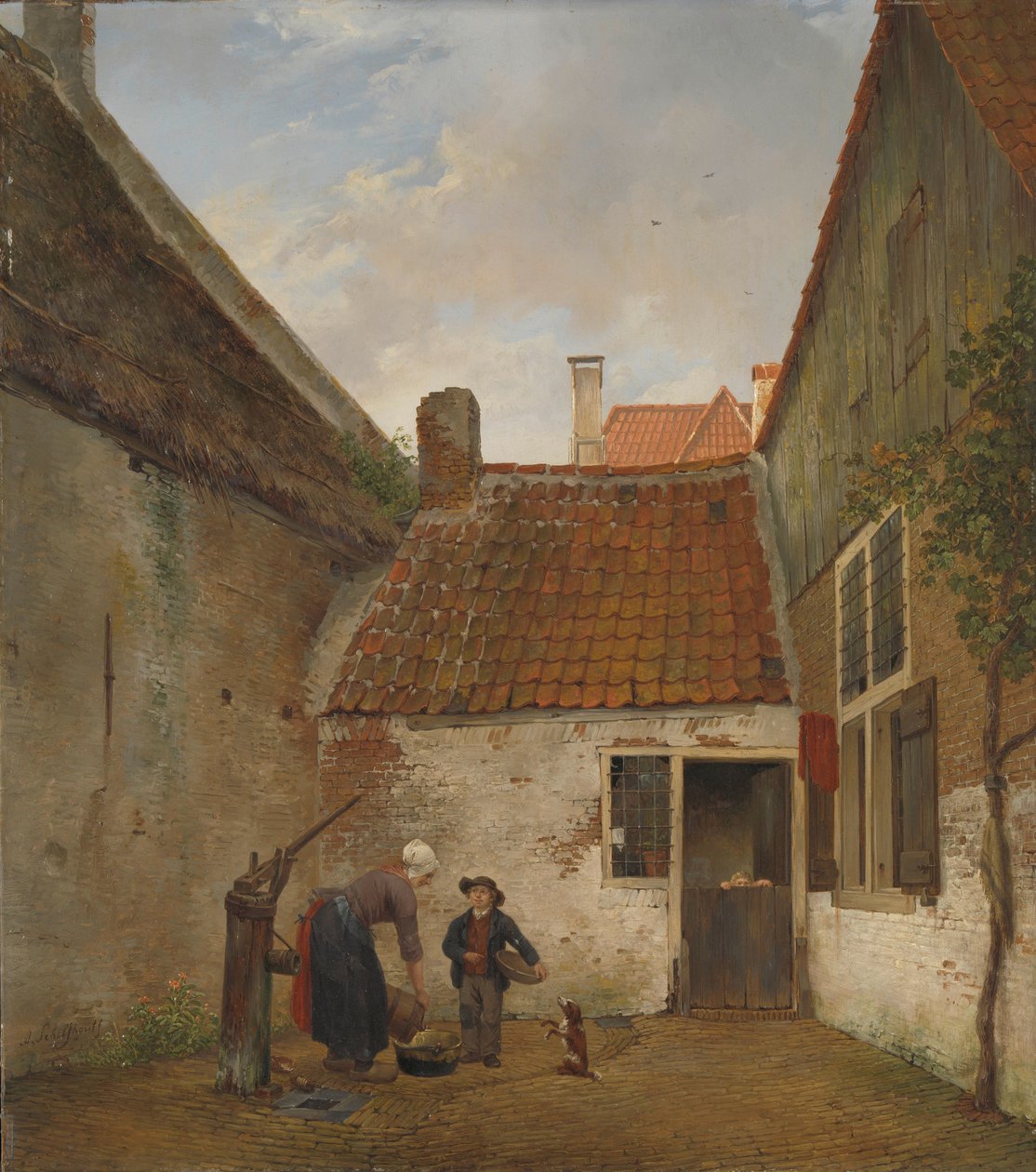 Pátio Interno de Andreas Schelfhout