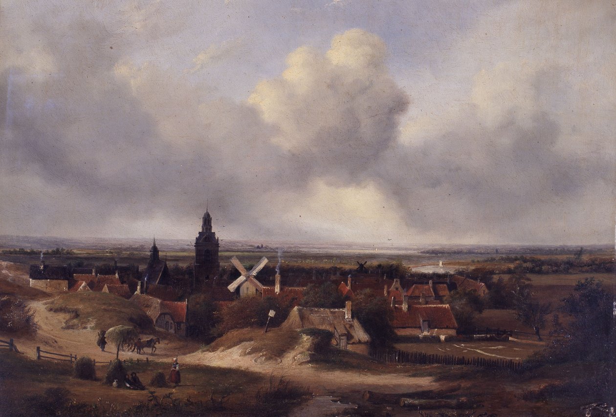 Vista panorâmica da cidade de Andreas Schelfhout