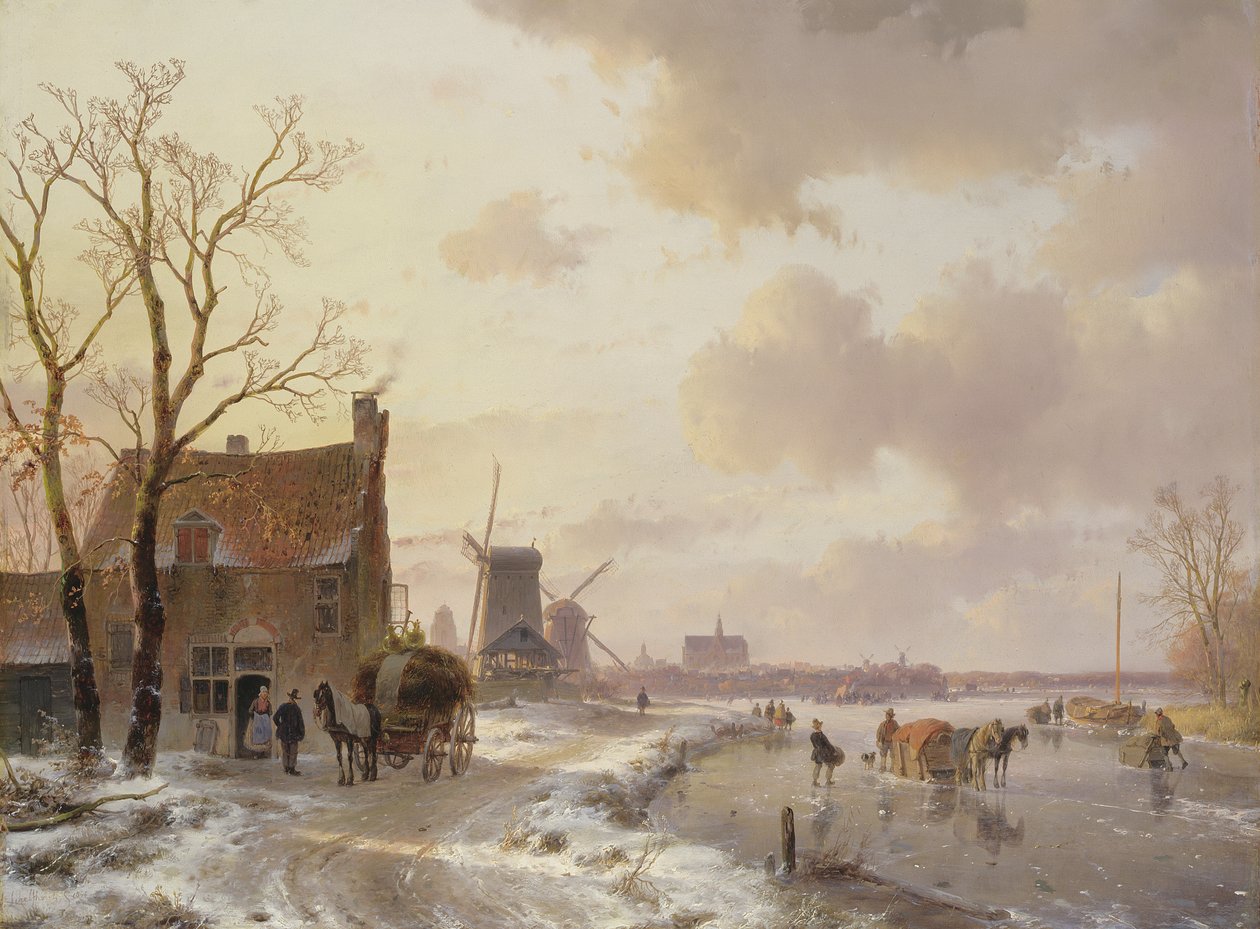Cena de inverno de Andreas Schelfhout