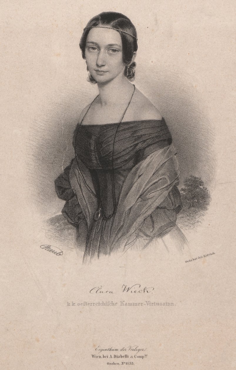 Retrato de Clara Wieck-Schumann 1819-1896, 1838. de Andreas Staub