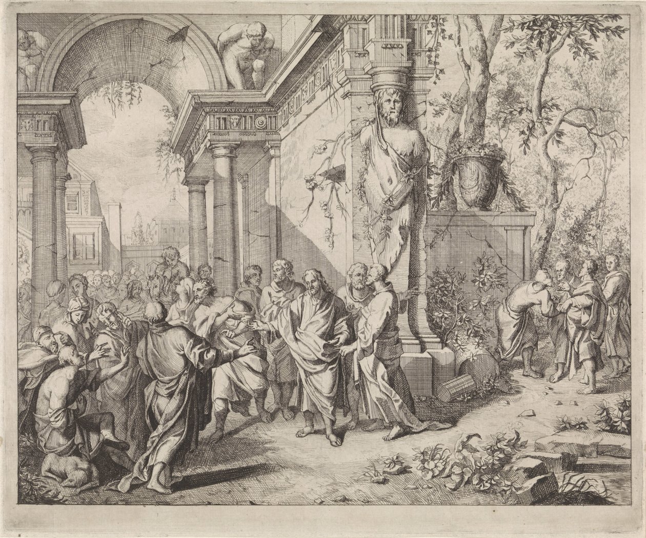 Cristo cura dois cegos de Andreas van der Myn (possibly)