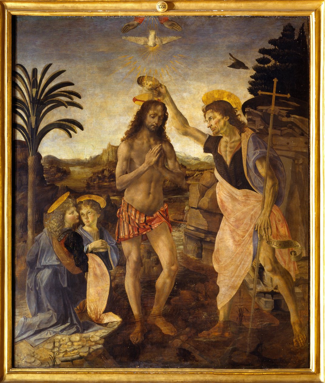 O Baptismo de Cristo de Andreea & Vinci Leonardo da (1452 1519) Verrocchio