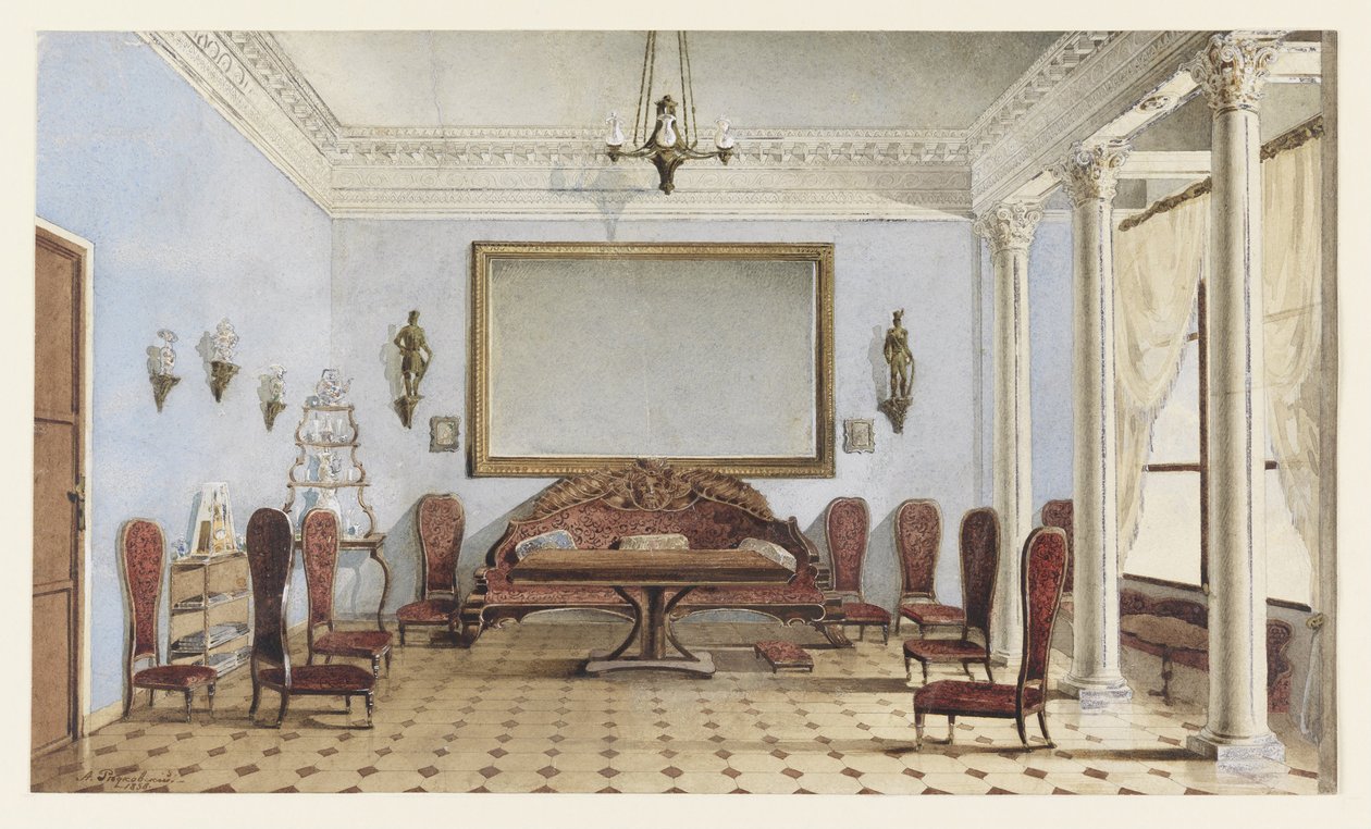 Interior do salão, 1858 de Andrei Alexeevich Redkovsky