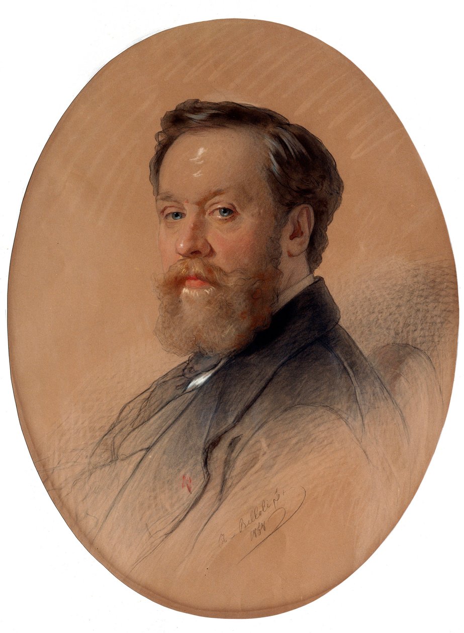 Retrato do marechal da nobreza V.Y. Tulinov, 1868.   de Andrei Belloli