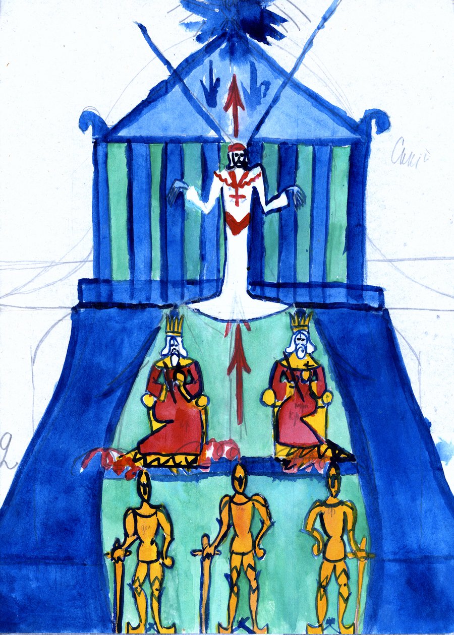 Imagem da conspiração teocrática dos papas, início do século XIX. de Andrei Bely