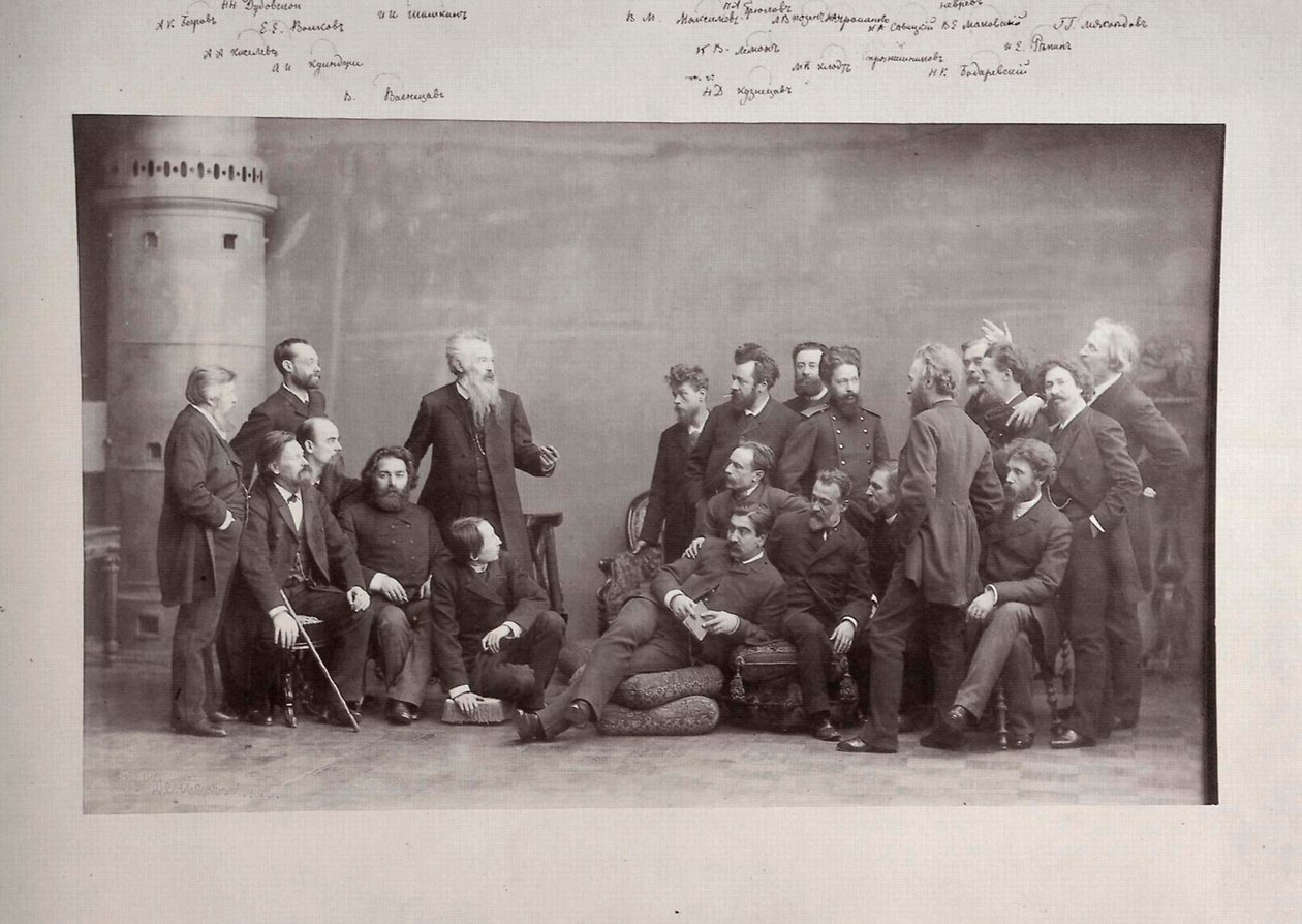 Peredvizhniki The Wanderers, grupo de artistas russos, 1888 de Andrei Deniere