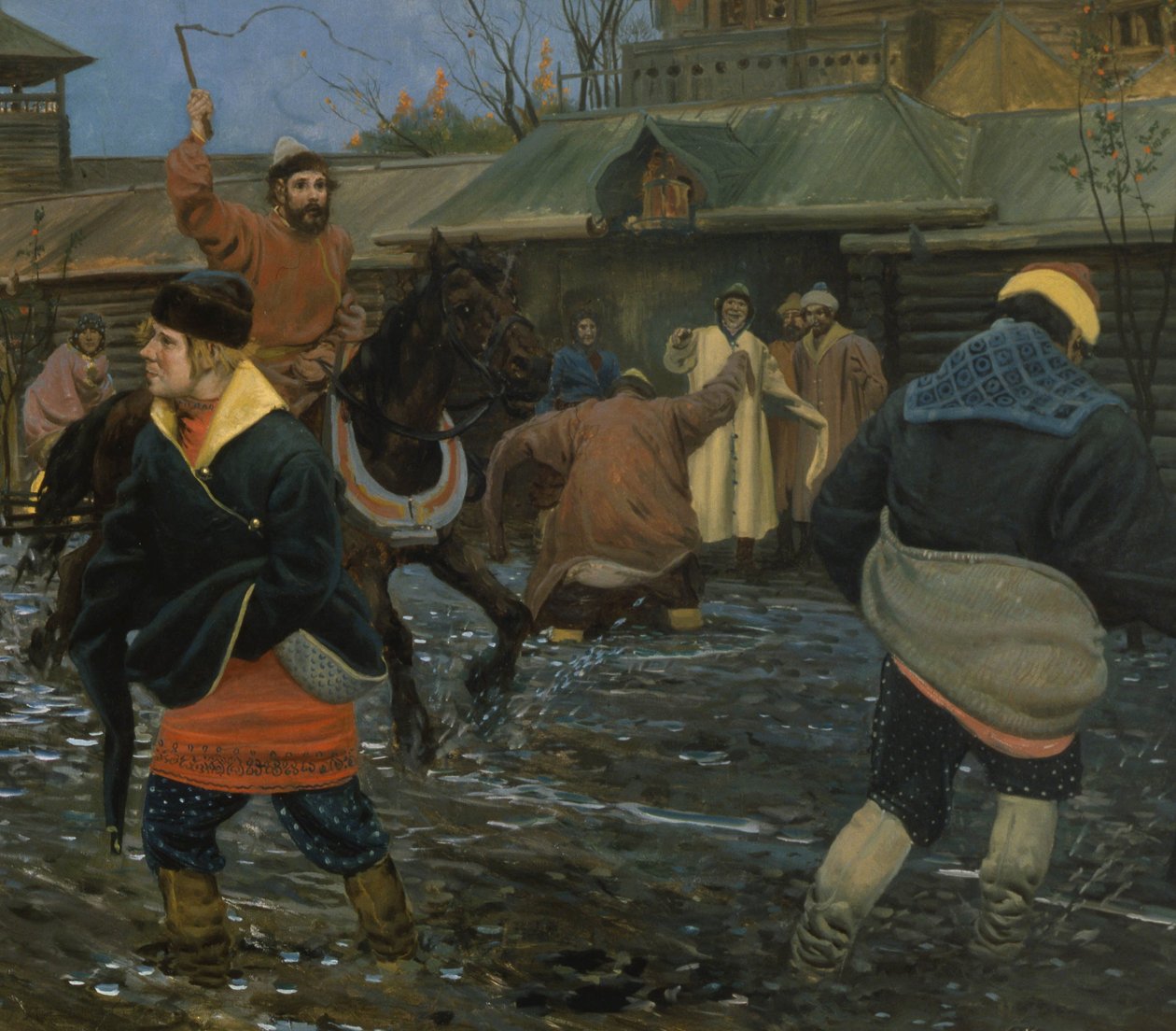 Rua Moscou do século XVII em feriado de Andrei Petrovich Ryabushkin