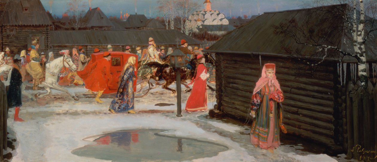 A procissão do casamento de Andrei Petrovitch Rjabuschkin