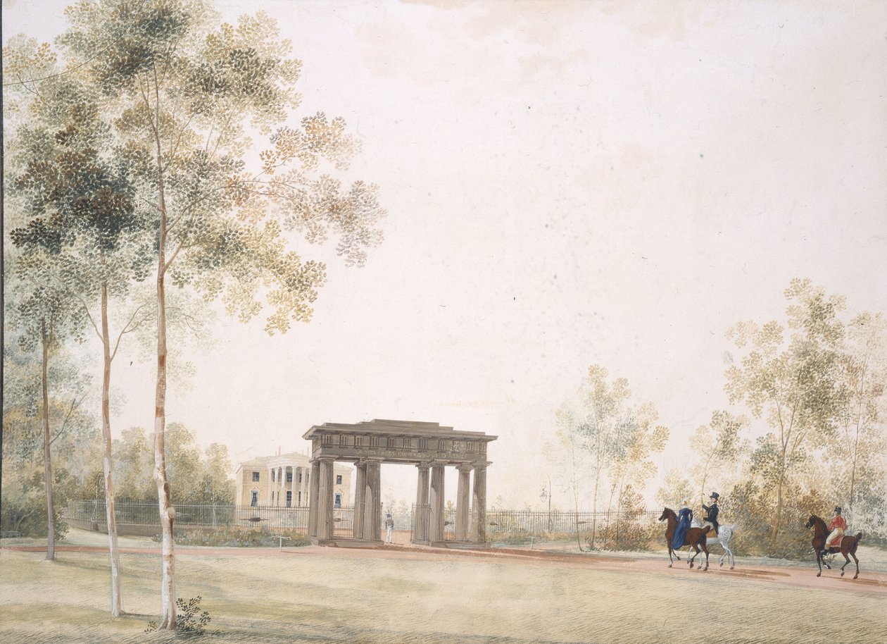 Porta de entrada para o parque em Tsarskoye Selo, depois de 1821 de Andrei Yefimovich Martynov