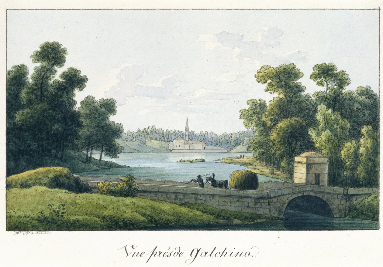 O Palácio do Priorado em Gatchina, antes de 1817 de Andrei Yefimovich Martynov