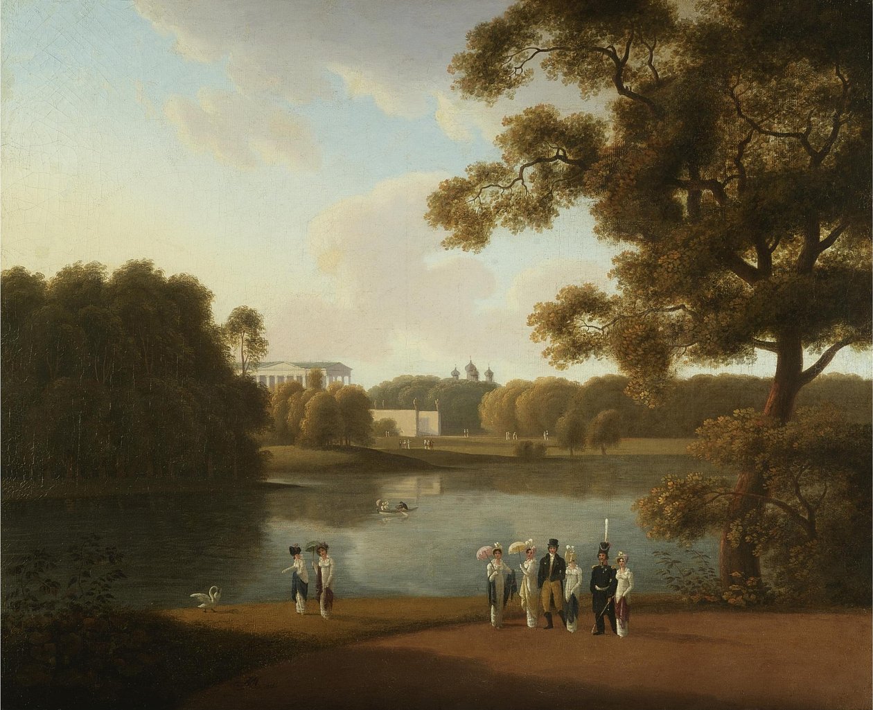 Vista da Galeria Cameron em Tsarskoye Selo, 1815 de Andrei Yefimovich Martynov