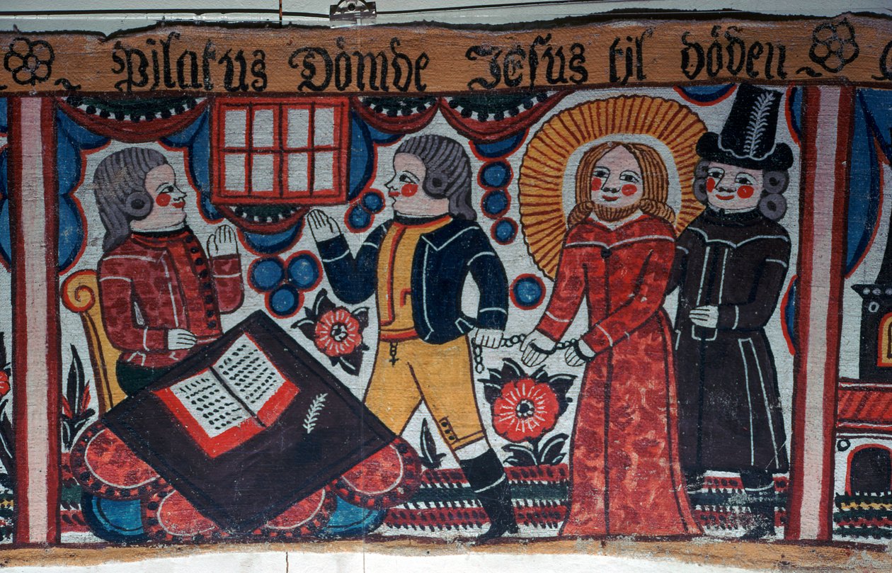 Representação de Cristo diante de Pôncio Pilatos da Suécia, século XIX de Andres Palsson