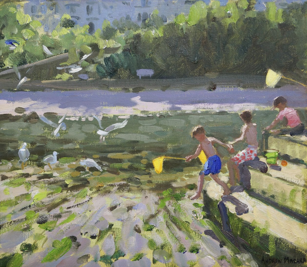 Crianças e gaivotas, Looe, 2013, de Andrew Macara
