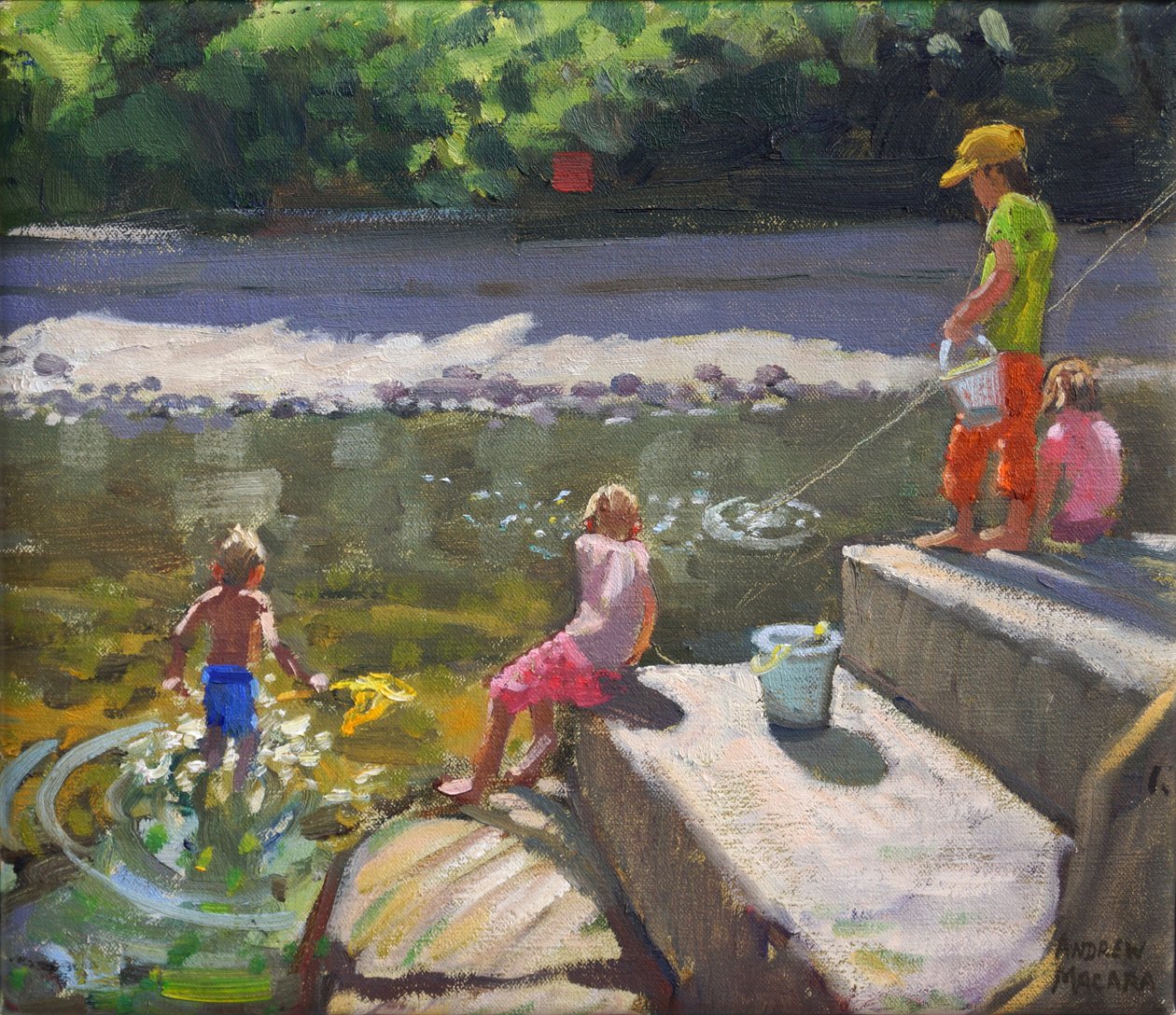 Crianças de pesca, Looe, Cornwall, 2014, de Andrew Macara