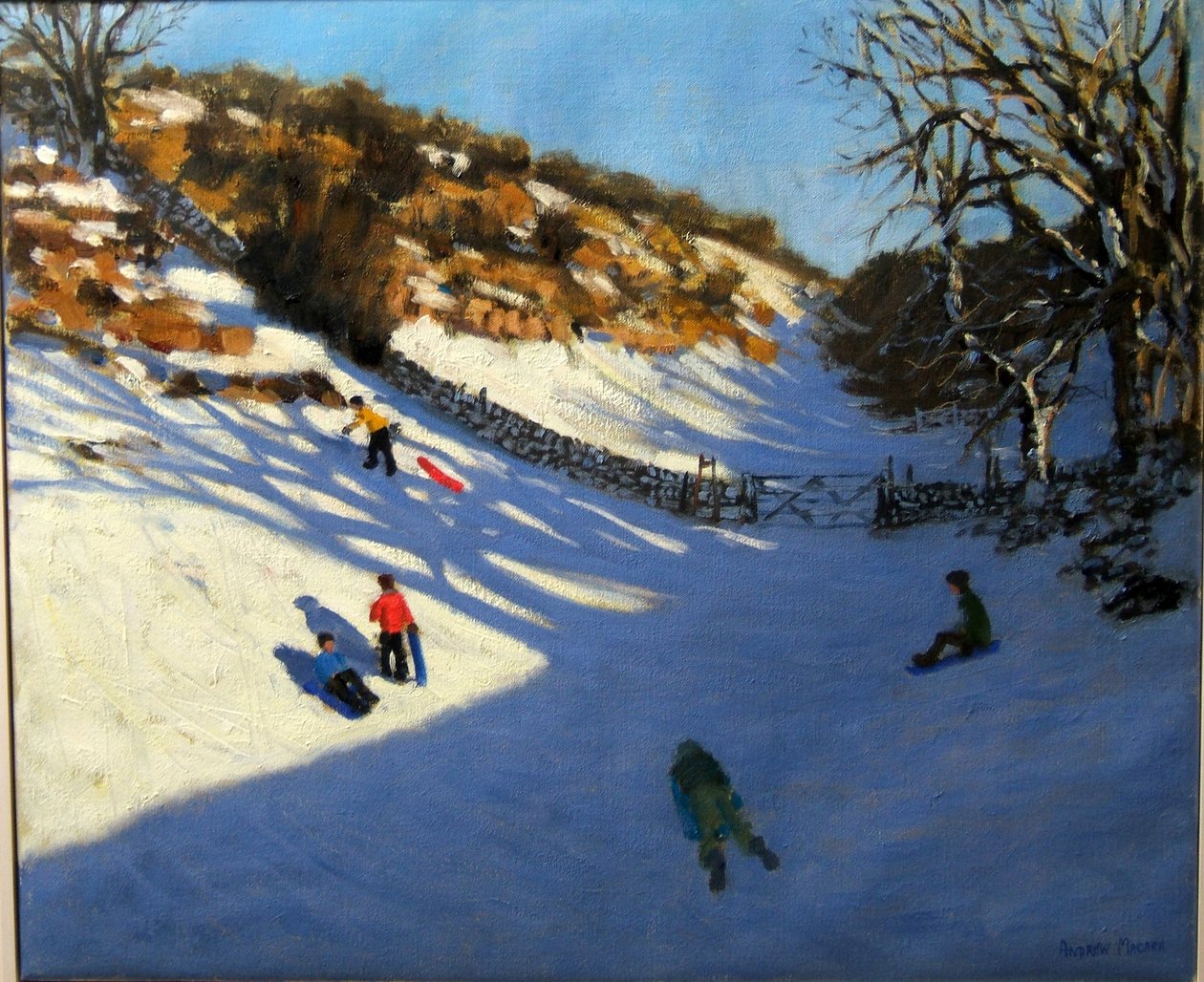 Neve no vale, perto de Monyash, Derbyshire de Andrew Macara