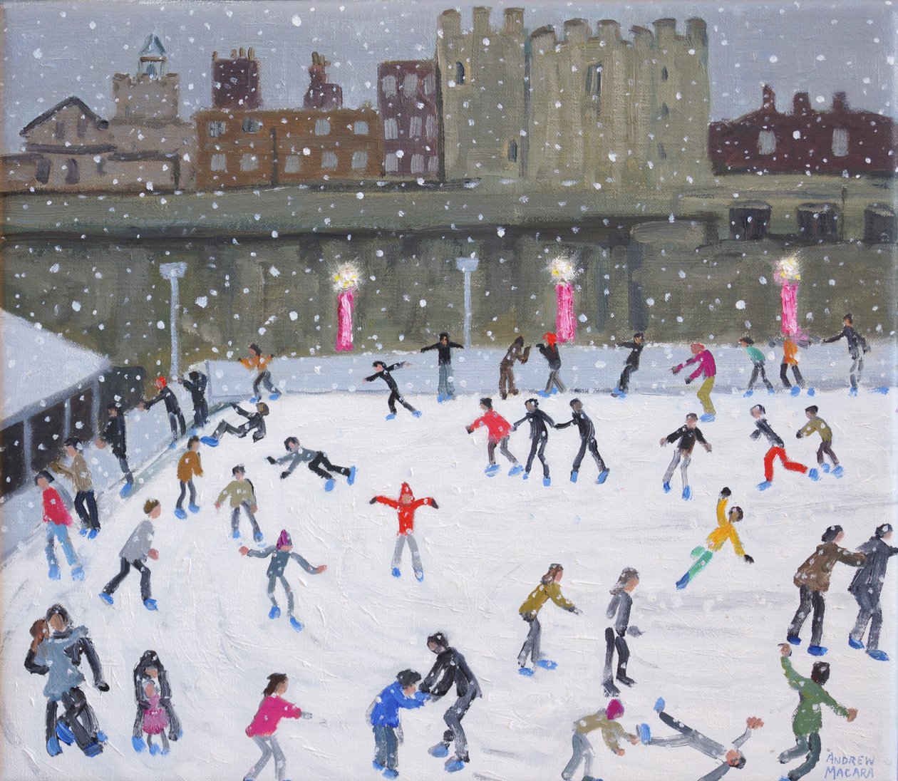Tower of London Ice Rink, 2015, (óleo sobre tela) de Andrew Macara
