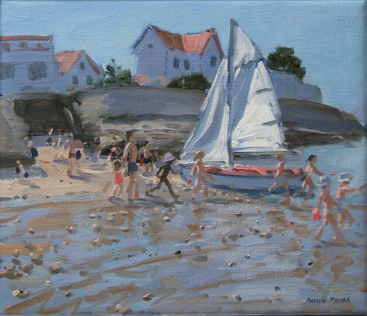 Veleiro branco, palácio no mar, França de Andrew Macara