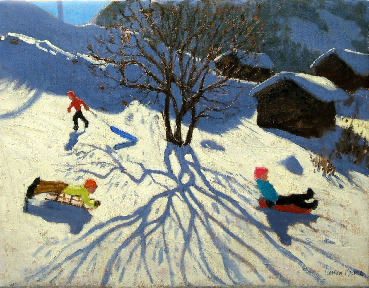 Inverno, encosta, morzine, frança de Andrew Macara